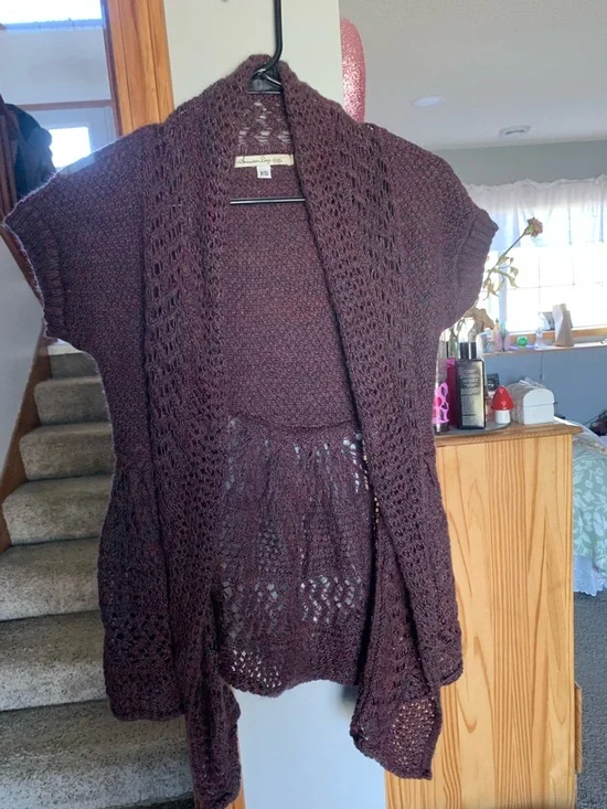 Vintage “American Rag Cie” purple knit cardigan - Picture 7 of 8